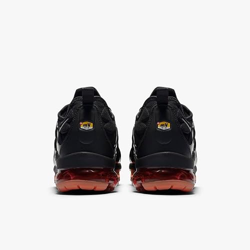 Nike Men's Air Vapormax Plus Sneaker, Black Lt Smoke Grey Magma Orange, 12
