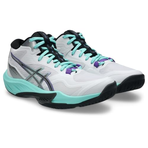 ASICS Women's Sky Elite FF MT 4 Volleyball Shoes, 9.5, White/Radiant Amethyst