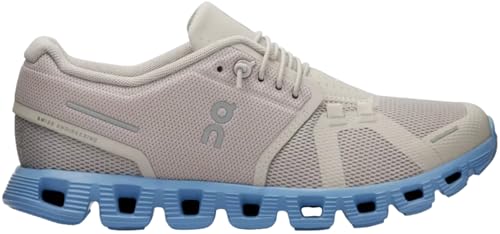 On Women's Cloud 5 Sneakers, Pearl/Neptune, 8.5 Medium US