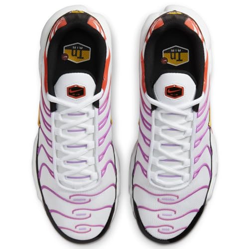 Nike Air Max Plus Womens Running Shoes, White/Citron Pulse-Black, 8 M US