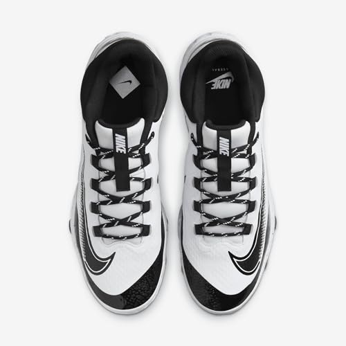 Nike Alpha Huarache Elite 4 Low MCS Men's Baseball Cleats (FD6255-108, White/Black) Size 12