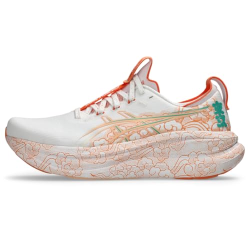 ASICS Unisex Gel-Nimbus 28 Tokyo Running Shoes, 5.5M / 7W, White/Apricot Crush