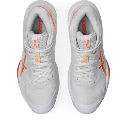 ASICS Women's Sky Elite FlyteFoam Mid Top 3 Volleyball Shoes, 9, White/Vivid Coral