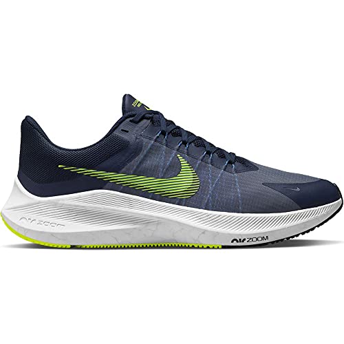 NIKE Men's Running Shoe, Midnight Navy Volt White Hyper Royal, 7.5
