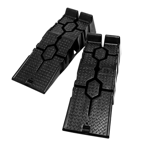 GETTKAOR Portable Plastic Car Ramps - 6600Lbs Capacity Non-Slip Low Profile Car Ramps for Oil Changes,Vehicle Ramps for Tire Replacement & Chassis Maintenance-SUV/Pickup/Sedan,2-Pack.