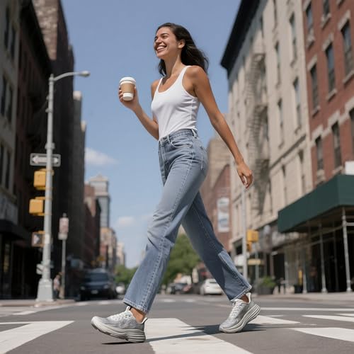ALLSWIFIT Women's Slip On Walking Shoes Hands-Free Cushion Running Tennis ActiveSolid Non-Slip Comfortable Workout Gym Athletic Fashion Sneakers,Size 8,White,AWUMRS2512
