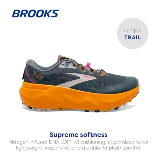 Brooks Men’s Caldera 6 Trail Running Shoe - Slate/Cheddar/Silver Gray - 9.5 Medium