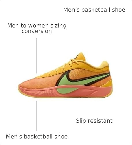 Giannis Freak 6 Basketball Shoes (FJ7792-601, Light Wild Mango/Black/Laser Orange) Size 12