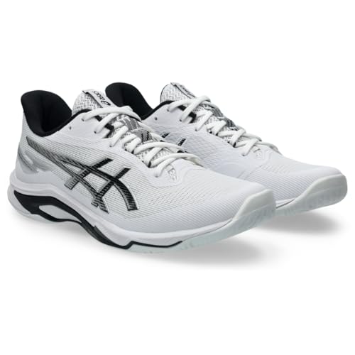 ASICS Men's Netburner Ballistic FlyteFoam 4 Volleyball Shoes, 10.5, White/Black