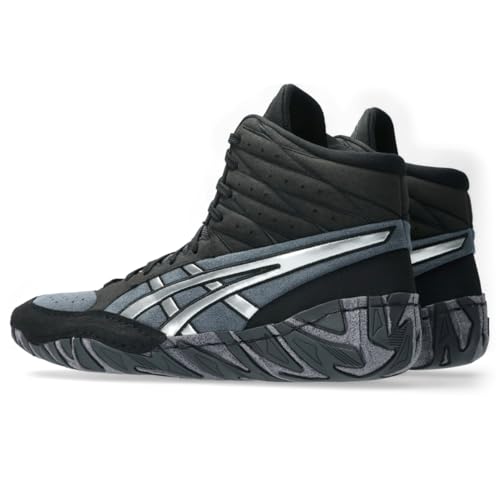 ASICS Men's Aggressor 6 Wrestling Shoes, 8, Black/Pure Silver
