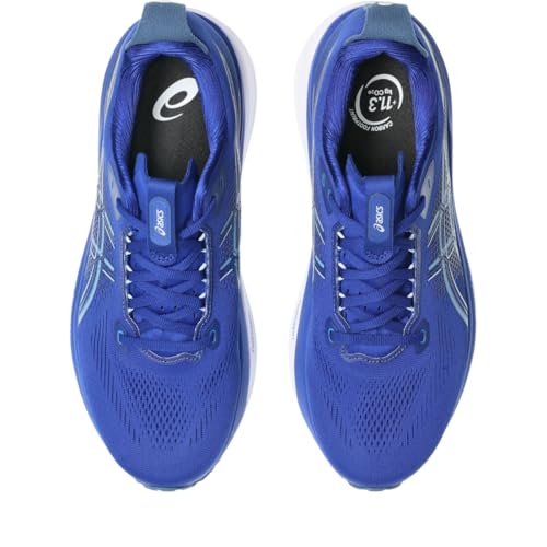 ASICS Men's Gel-Kayano 33 Running Shoes, 12, Prussian Blue/White