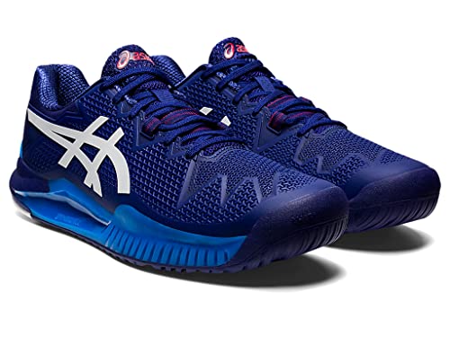 ASICS Men's Gel-Resolution 8 Tennis Shoes, 14, Dive Blue/White