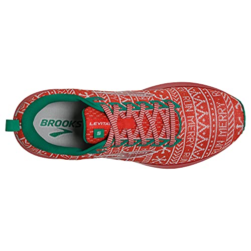 Brooks Women's Levitate 5 Neutral Running Shoe - Red/White/Green - 10 Medium
