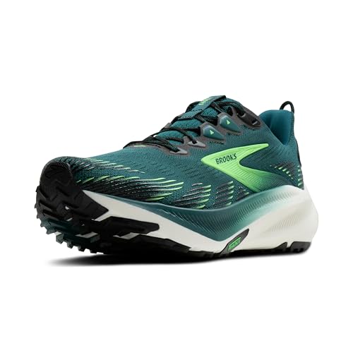 Brooks Men's Ghost Trail, Off-Road Running Shoe for Rugged Terrain - Atlantic Deep/Black/Green - 13 Medium