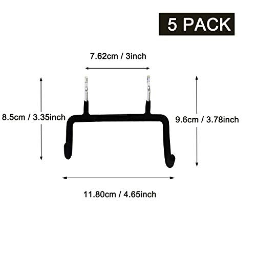 Menecor 5PCS Pegboard Drill Holder with Double Hooks and Accessories Bag for Power Tools
