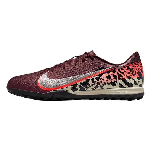 Nike United Mercurial Vapor 16 Academy Turf Low-Top Soccer Shoes (Burgundy Crush/University Red/Fossil/Metallic Silver) Size 9