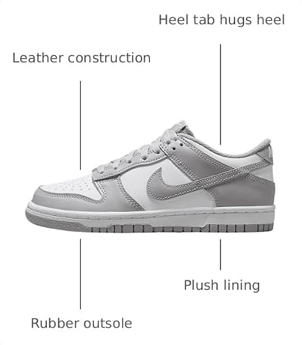 Grade School Nike Dunk Low 'White/Smoke Grey' - FB9109-123