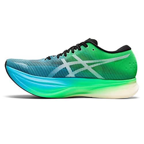 ASICS Unisex METASPEED Sky+ Running Shoes, 13M / 14.5W, Black/NEW Leaf