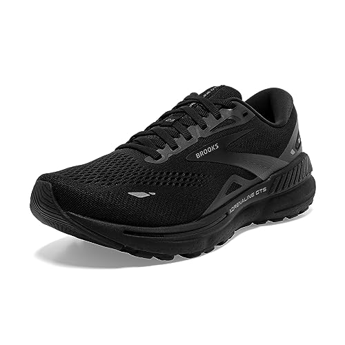 Brooks Women’s Adrenaline GTS 23 Supportive Running Shoe - Black/Black/Ebony - 6 Medium