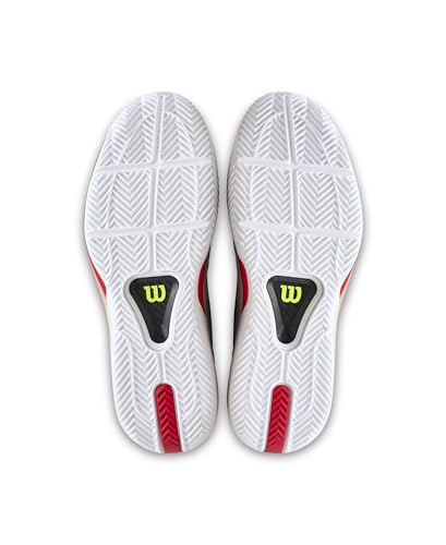 WILSON Rush Tour 5 Clay Men's Tennis Shoe - White/Black/Infrared, Size 9