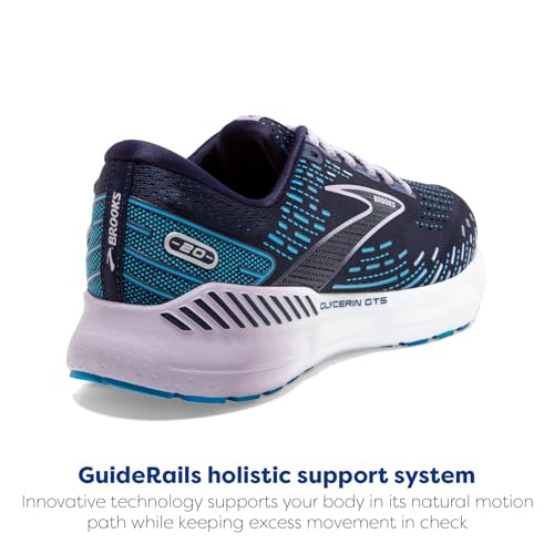 Brooks Women's Glycerin GTS 20 Supportive Running Shoe - Peacoat/Ocean/Pastel Lilac - 8.5 Medium