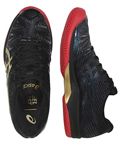 ASICS Solution Speed FF L.E. Clay Womens Tennis Shoes 1042A048 Sneakers Trainers (UK 4 US 6 EU 37, Black Rich Gold 001)