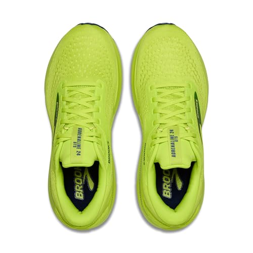 Brooks Men’s Adrenaline GTS 24 Supportive Running Shoe - Acid Lime/Sunny Lime/Navy - 9.5 Medium