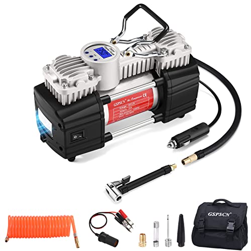GSPSCN Digital Portable Tire Inflator Heavy Duty 12V Air Compressor Pump