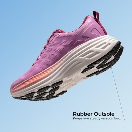 NORTIV 8 Women's Walking Shoes Cushion Running Tennis Shoes ActiveFloat Non-Slip Comfortable Breathable Workout Gym Sports Athletic Fashion Sneakers,Size 8.5,Purple,SNWS245W