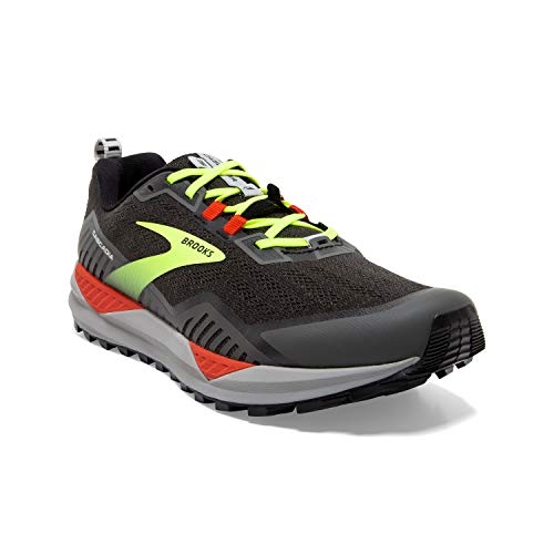 Brooks Men's Cascadia 15 Trail Running Shoe - Black/Raven/Cherry Tomato - 7 Wide