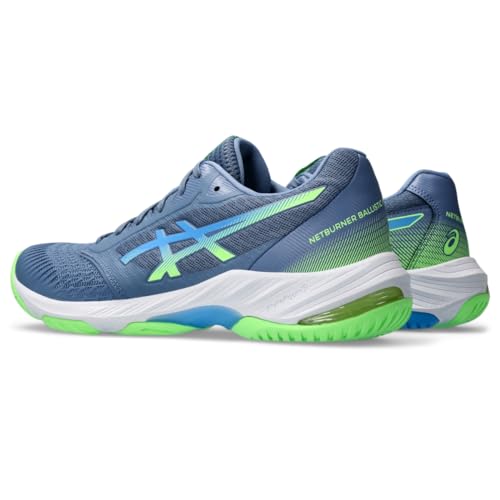ASICS Men's Netburner Ballistic FlyteFoam 3 Volleyball Shoe, 8, Denim Blue/Waterscape