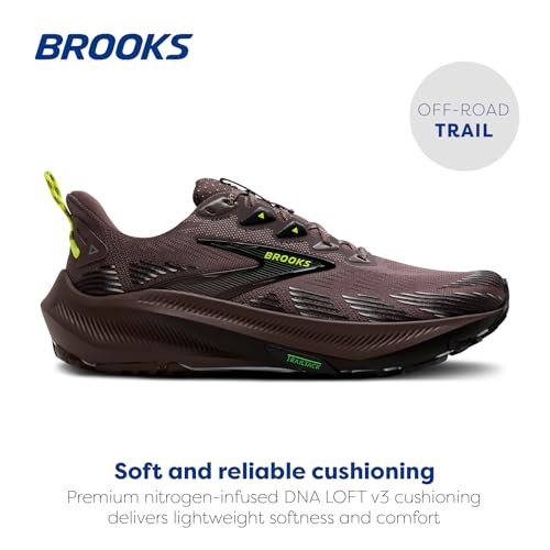 Brooks Men's Ghost Trail, Off-Road Running Shoe for Rugged Terrain - Brown/Black/Nightlife - 13 Medium