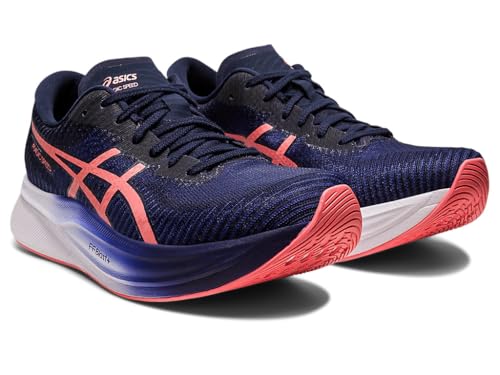ASICS Women's Magic Speed 2 Running Shoes, 6, Indigo Blue/Papaya