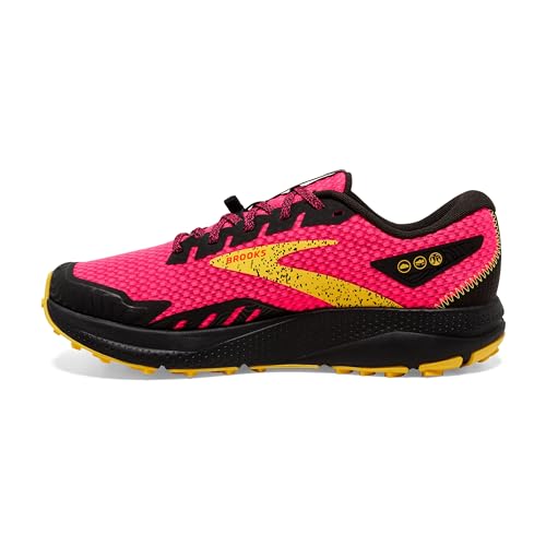 Brooks Women’s Divide 4 Trail Running Shoe - Diva Pink/Black/Lemon Chrome - 5.5 Medium