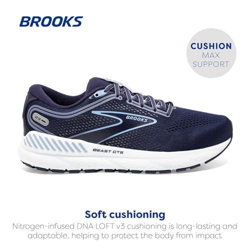 Brooks Men’s Beast GTS 23 Supportive Running Shoe - Peacoat/Blue/White - 8.5 Medium