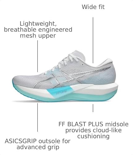 ASICS Unisex Magic Speed 5 Running Shoes, 8M / 9.5W, White/Pure Silver