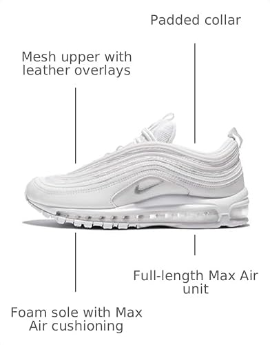 Air Max 97 in White, Wolf Grey, and Black by Nike