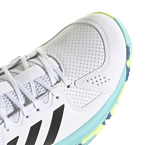 adidas Women's Court Flight, White/Black/Flash Aqua, 6