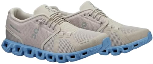 On Women's Cloud 5 Sneakers, Pearl/Neptune, 8.5 Medium US