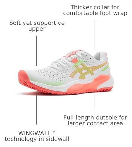 ASICS Women's Gel-Challenger 15 Padel Tennis Shoes, 8.5, White/Guava