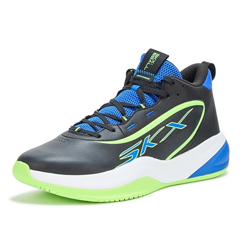 Skechers Men's Basketball SKX League Sneaker, Black/Blue, 10