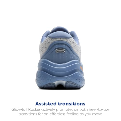Brooks Men’s Ghost Max 2 Neutral Running & Walking Shoe - Oyster Mushroom/Blue/Orange - 9 Medium