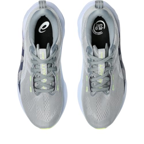 ASICS Women's NOVABLAST 5 Running Shoe, 7, Gravel/Blue Fade