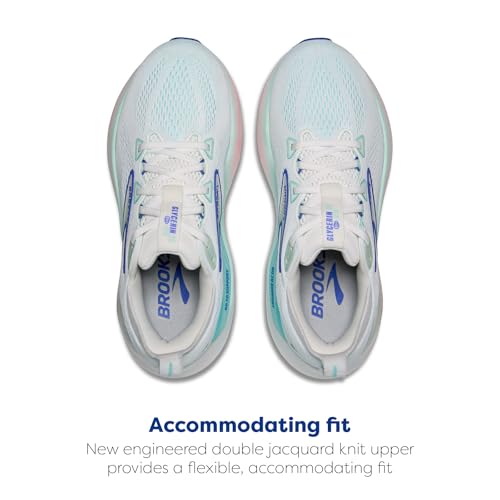 Brooks, Women, Glycerin GTS 22, White/Limpet Shell/Amparo Blue, 11.5, Medium