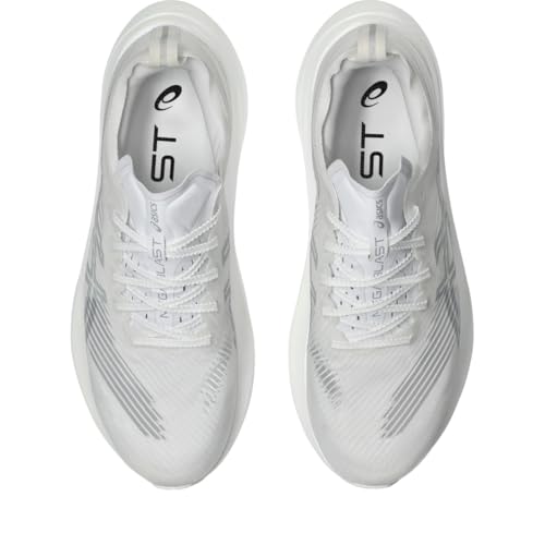 ASICS Unisex MEGABLAST Running Shoes, 5M / 6.5W, White/Piedmont Grey