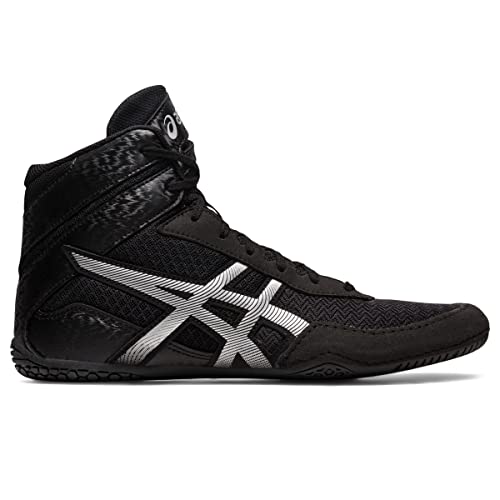 ASICS Men's MATCONTROL 3 Wrestling Shoes, 9.5, Black/Pure Silver