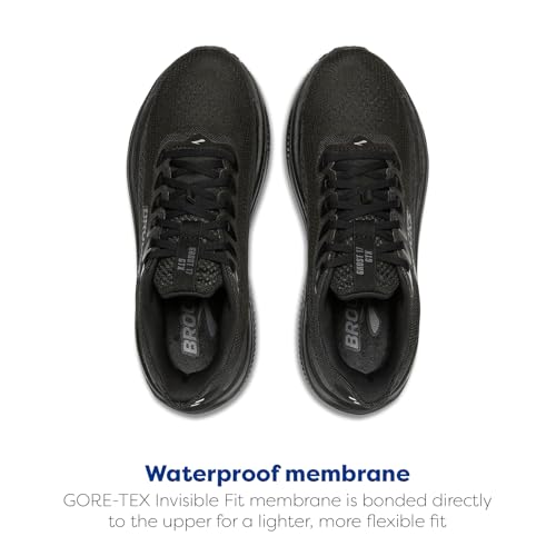 Brooks Men’s Ghost 17 GTX Waterproof Supportive Running & Walking Shoe - Black/Black/Ebony - 10 Medium