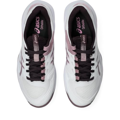 ASICS Women's Solution Speed FF 4 Clay Tennis Shoes, 6, White/Dusty Mauve