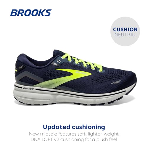 Brooks Men's Ghost 15 Neutral Running Shoe - Peacoat/Nightlife/Grey - 10.5 Medium