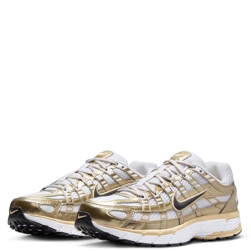 Nike Women's W P-6000 GldSneaker, White Black Grain MTLC Gold Grain, 9.5 US